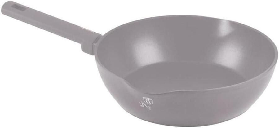 Diepe Kookpan Koekenpan Lekker Koken Titanium Pro Coating 28 cm Diameter Taupe
