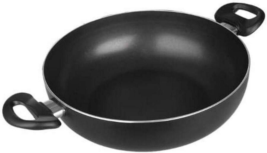 Diepe Kookpan met Handvatten voor Inductie Aluminium Zwart 28 cm