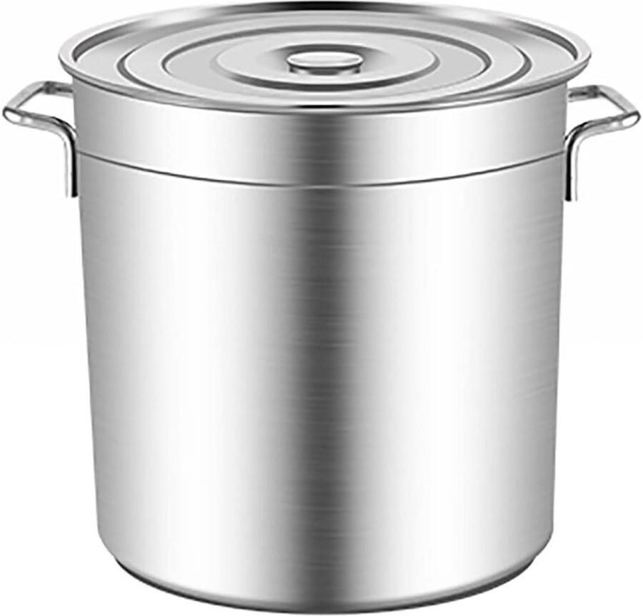Diepe Kookpan Roestvrij Staal Maaltijden Bereiden Gegalvaniseerde Bodem 32 Liter Zilverkleurig