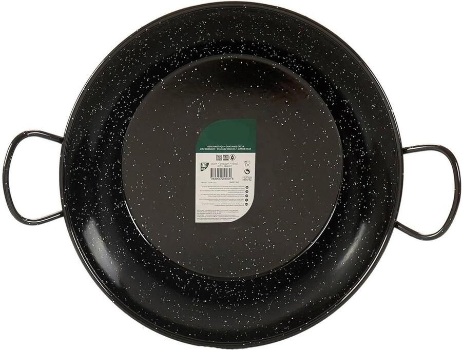 Diepe pan Emaille pan Grote maaltijden bereiden Gelijkmatige warmte 45 cm Zwart