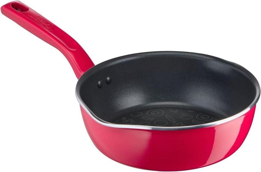 Diepe pan Koekenpan Lekker koken Thermo-signaal 22 cm Framboosrood
