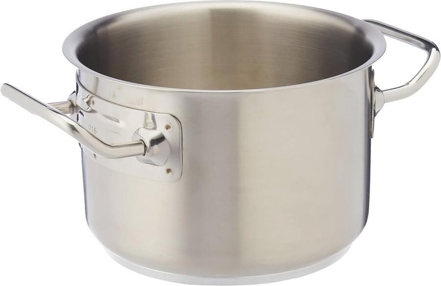 Diepe roestvrijstalen braadpan met 2 handgrepen 16 cm