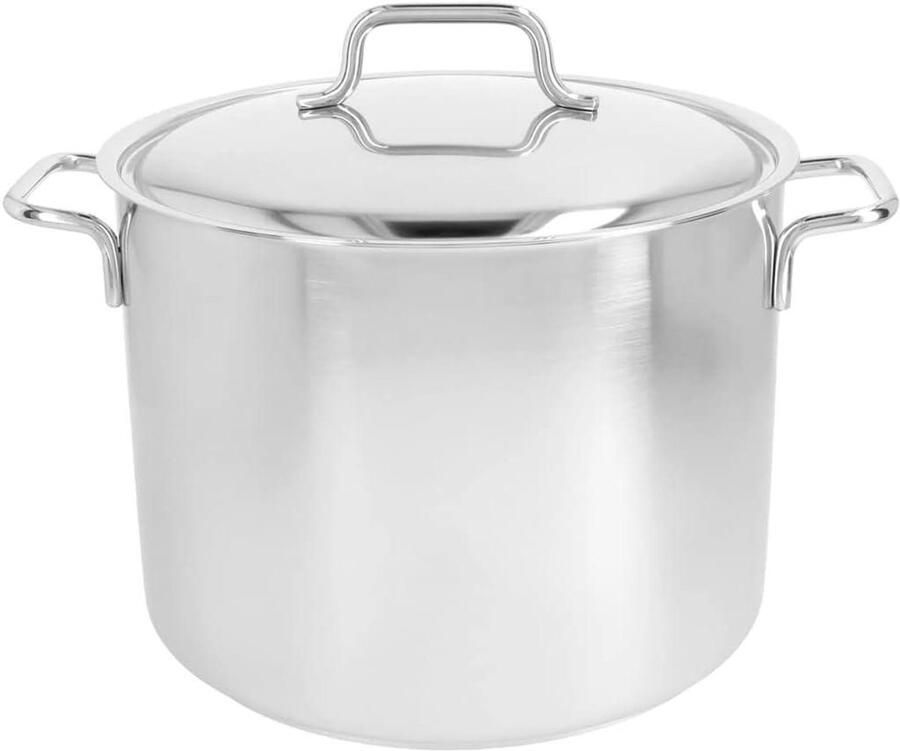 Diepe Soeppan Kookpan Grote Porties Koken Speciaal voor Inductie 8 Liter Zilverkleurig