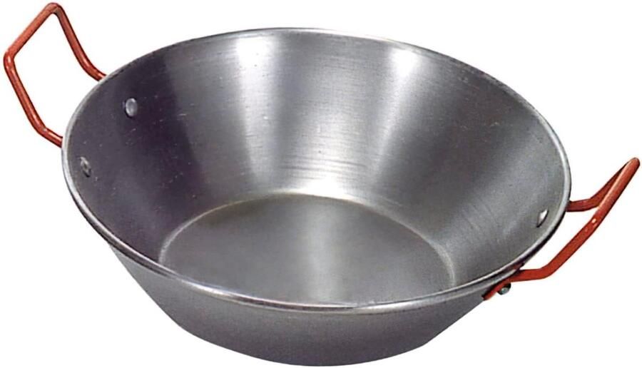 Diepe Staal Pan Gepolijste Pan Koekenpan Koken en Bakken Twee Handvatten 45 cm Gepolijst Staal