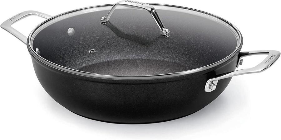 Diepe Steelpan Kookpan Hapjespan Koken en Bakken Titan Pro Antiaanbaklaag Ø 28 cm Zwart