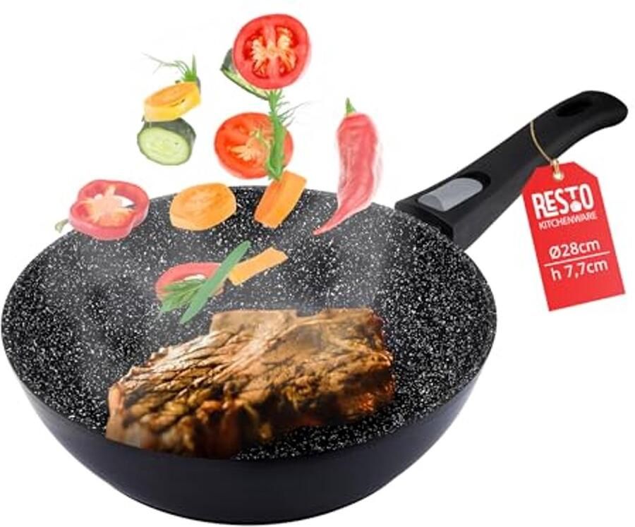 Diepe Wokpan 28 cm van Gesmeed Aluminium met Antiaanbaklaag Geschikt voor Alle Kookplaten