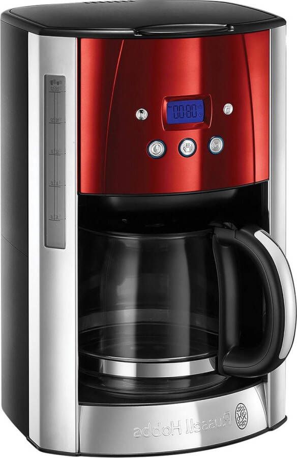 Digitaal Koffiezetapparaat Luna Solar Rood Programmeerbare Timer 12 Koppen Warmhoudplaat 1000 Watt