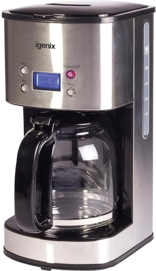 Digitaal koffiezetapparaat met timer en roestvrijstalen behuizing