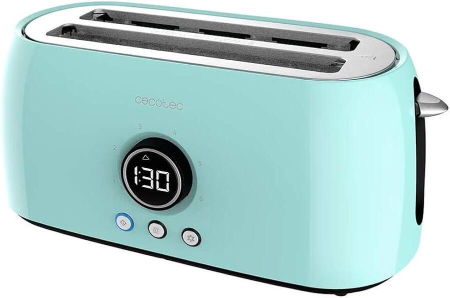 Digital Broodrooster Classic Toast 1500 Blue ExtraDouble. 1500 W 2 extra brede lange sleuven 3 vooraf ingestelde functies 6 toastniveaus