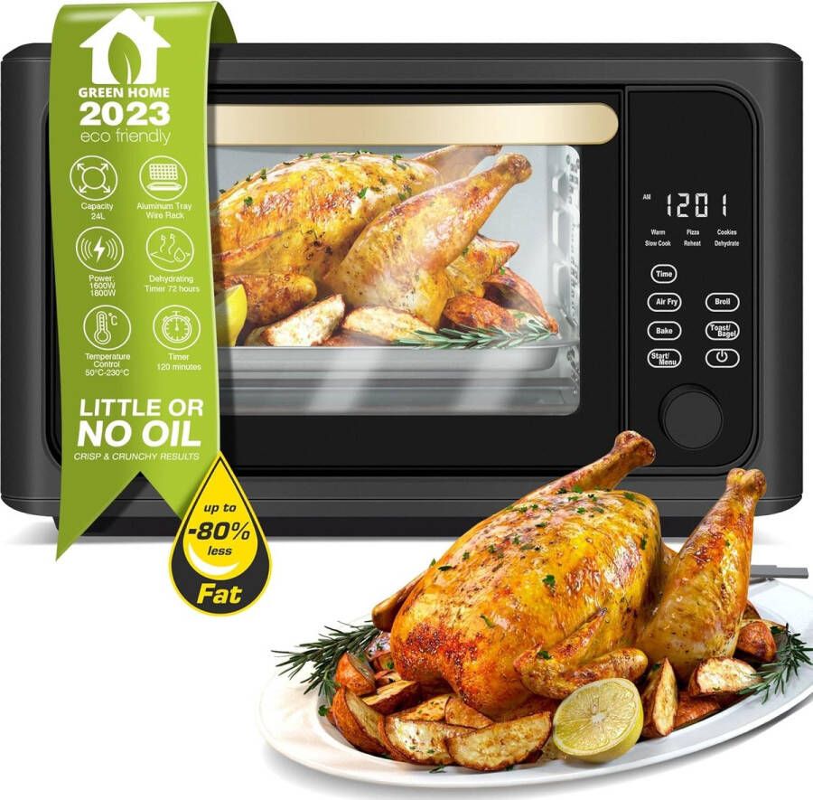 Digitale 4-in-1 Mini-Oven en Heteluchtfriteuse XXL 24L Gezond Koken en Bakken