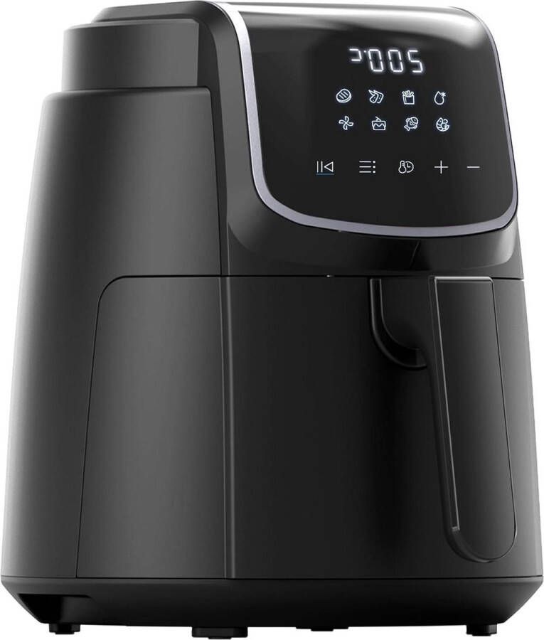 Digitale airfryer 1500 W met 8 voorgedefinieerde functies en timer tot 60 minuten 35 liter gezond koken bakken grillen zwart