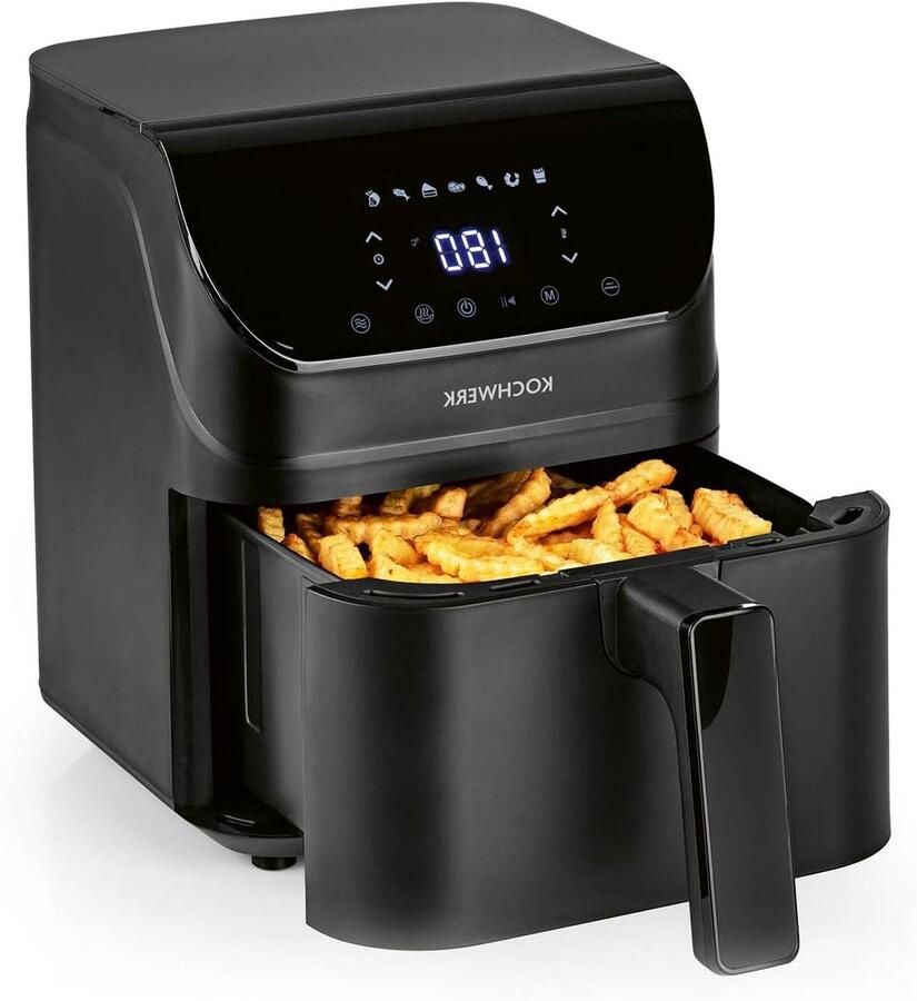 Digitale Airfryer Hete Lucht Frituurpan Gezond Koken Draai Herinnering 4 Liter Zwart
