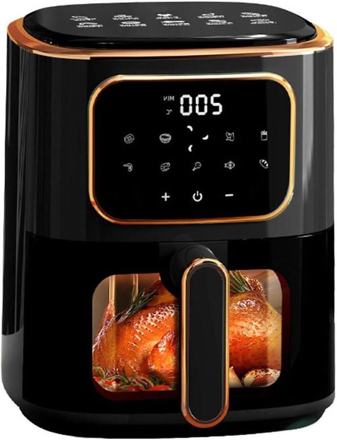 Digitale Airfryer Heteluchtfriteuse Gezond Bakken Zichtbaar Venster 45L Capaciteit Zwart