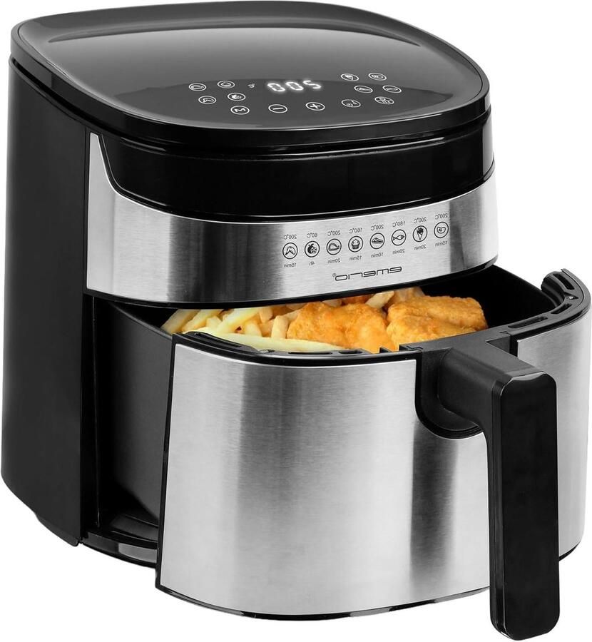 Digitale Airfryer Heteluchtfriteuse Gezond Frituren 8 Programma's 4.5 Liter Zwart Zilver
