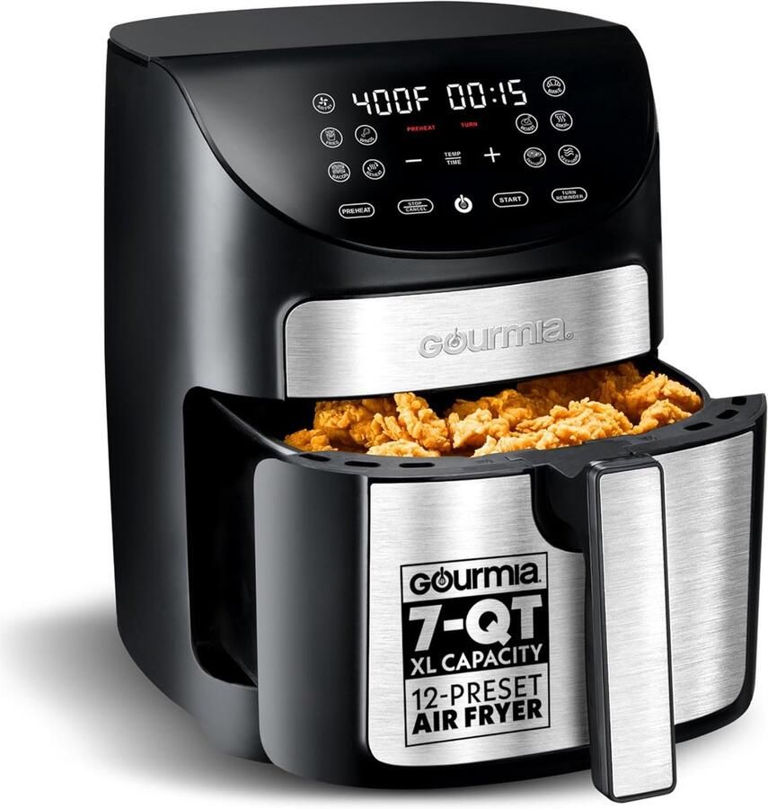 Digitale Airfryer Heteluchtfriteuse Gezond Frituren FryForce 360° Technologie 7 Quarts Zwart