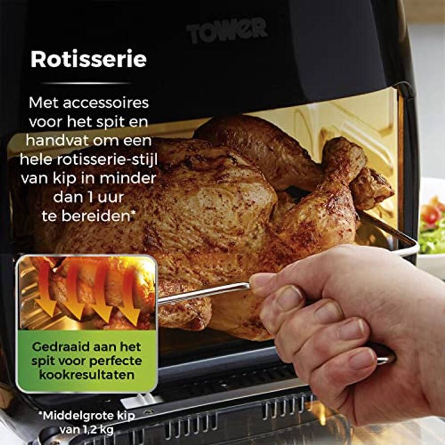 Digitale Airfryer Oven 10-in-1 met Snel Luchtcirculatie en 60-Minuten Timer 11 L 2000 W Zwart - Foto 2