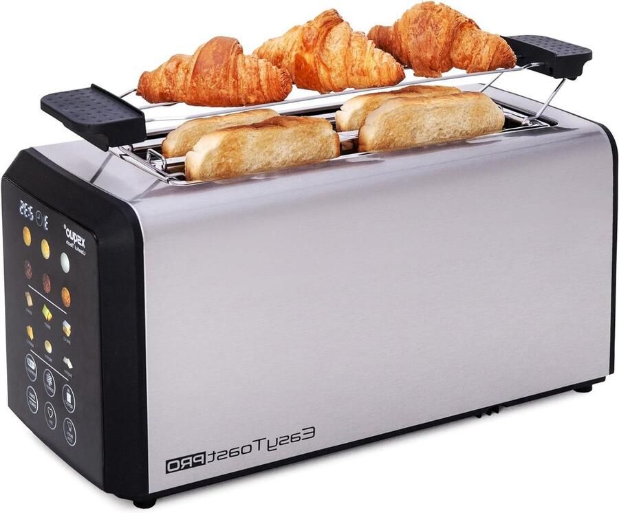 Digitale Broodrooster met Touchscreen Perfect Geroosterd Brood Automatische Autolift 2 Brede Sleuven Grijs