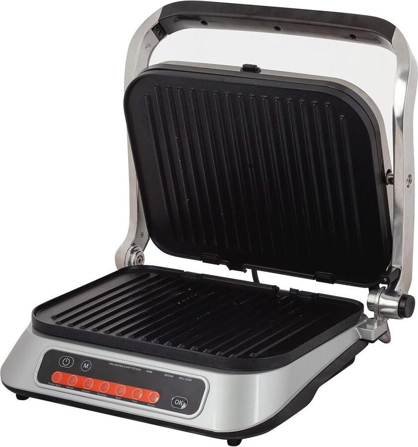 Digitale contactgrill tafelgrill 2100 W met afneembare platen en antiaanbaklaag voor gezond grillen
