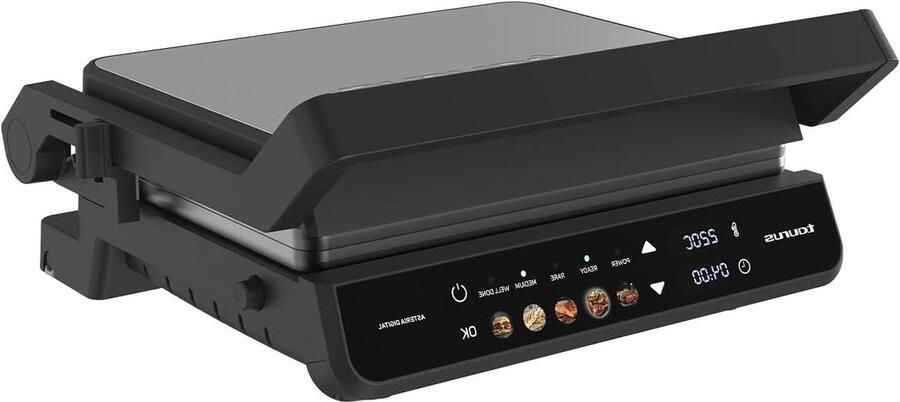 Digitale grillplaat Contactgrill Lekker koken 5 programma's 29 x 23 cm Zwart