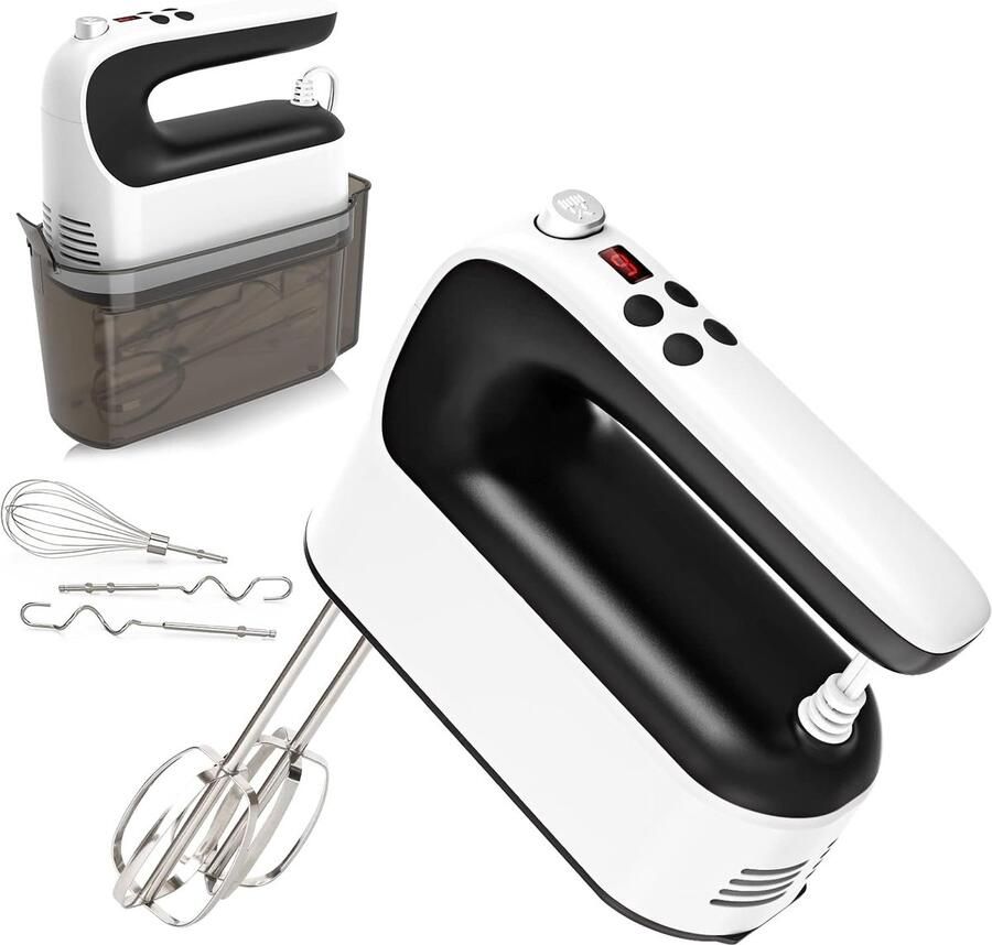 Digitale Handmixer Elektrische Garde Bakken En Mixen 9 Snelheden Turbo 400W Motor Wit