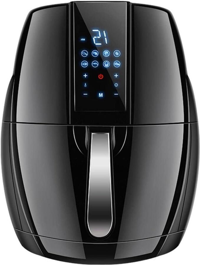 Digitale Heteluchtfriteuse Airfryer Oven Gezond Koken 8 Voorgeprogrammeerde Programma's 6 Liter Capaciteit Zwart