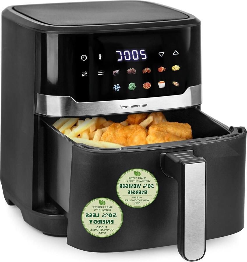 Digitale Heteluchtfriteuse Airfryer XXL Gezond Frituren 10 Automatische Programma's 6.5 Liter Zwart