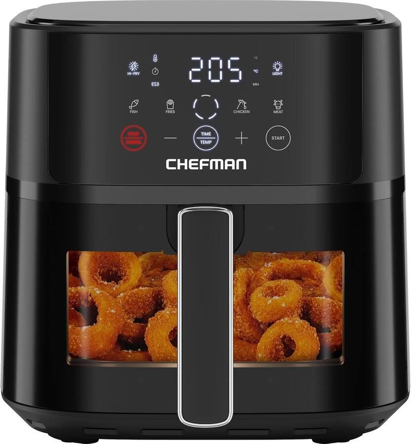 Digitale Heteluchtfriteuse Compacte Airfryer Snel Gezond Koken Kijkvenster en Hi-Fry 57 Liter Capaciteit Zwart