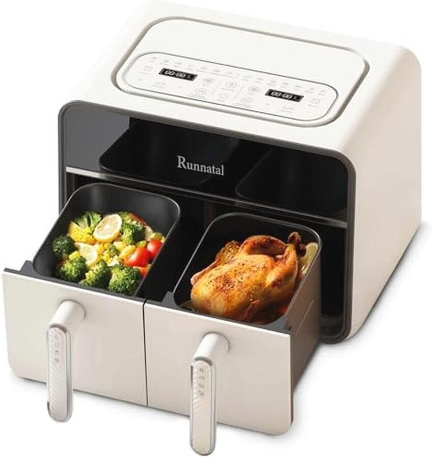 Digitale heteluchtfriteuse met dubbele zone 4 liter ideaal voor gezonde maaltijden