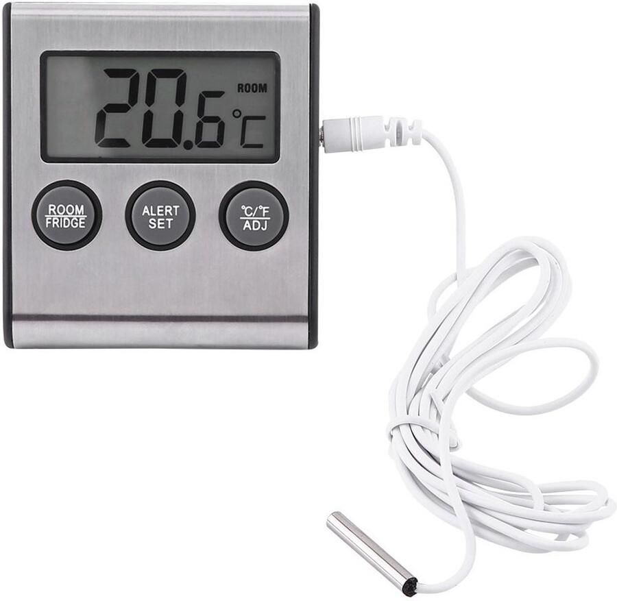 Digitale LCD Temperatuurmeter voor Koelkast en Vriezer met Magneet en Standaard Nauwkeurige Temperatuurweergave voor Thuisgebruik en Koken