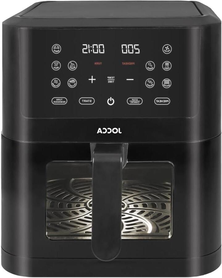 Digitale Luchtfriteuse Airfryer Oven Gezond Koken Met Venster 8 Liter Zwart