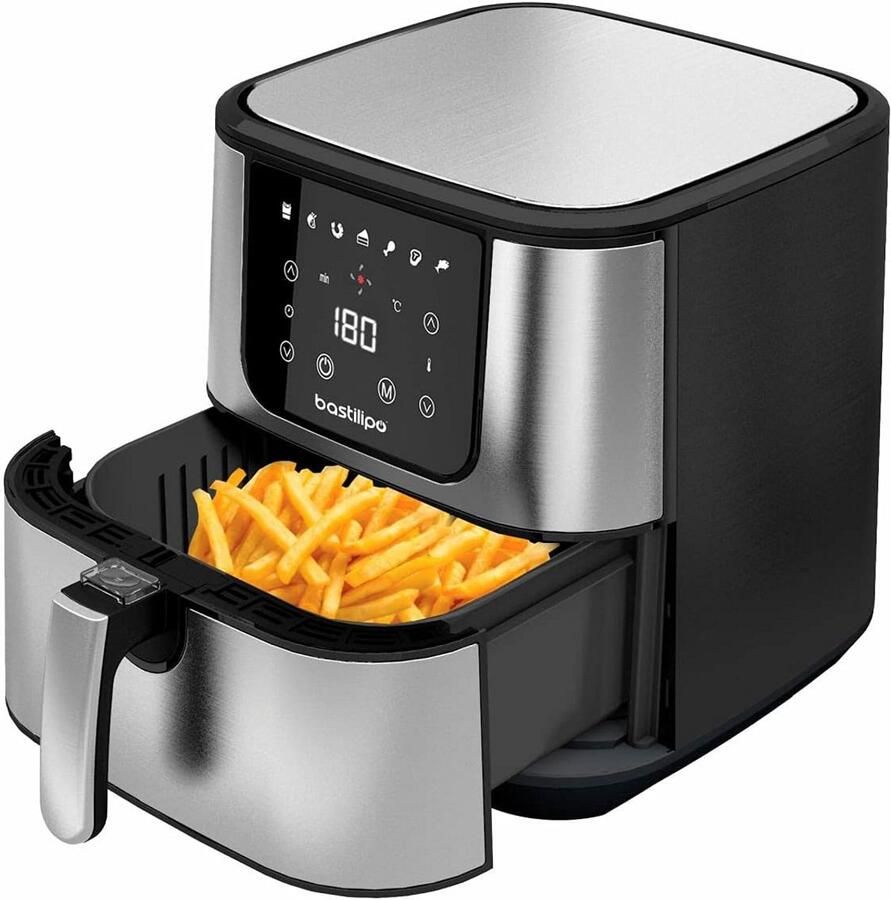 Digitale Luchtfriteuse Heteluchtpan Snacks Gezond Frituren 7 Programma's 55 Liter Zwart
