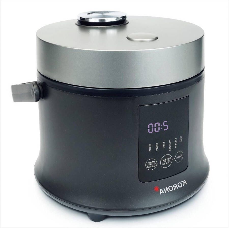 Digitale rijstkoker stoompan met warmhoudfunctie uitneembare kookpan LED-display 24 uur timer maatbeker en rijstlepel