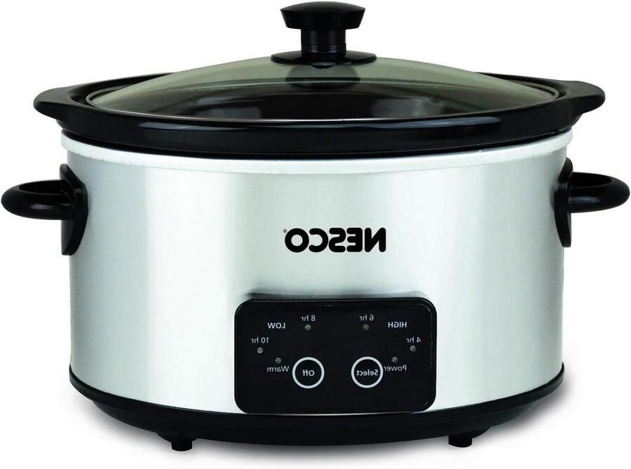 Digitale Slowcooker Elektrische Stoofpan Gemakkelijk Koken Afneembare Keramische Pot 4 Liter Zilver