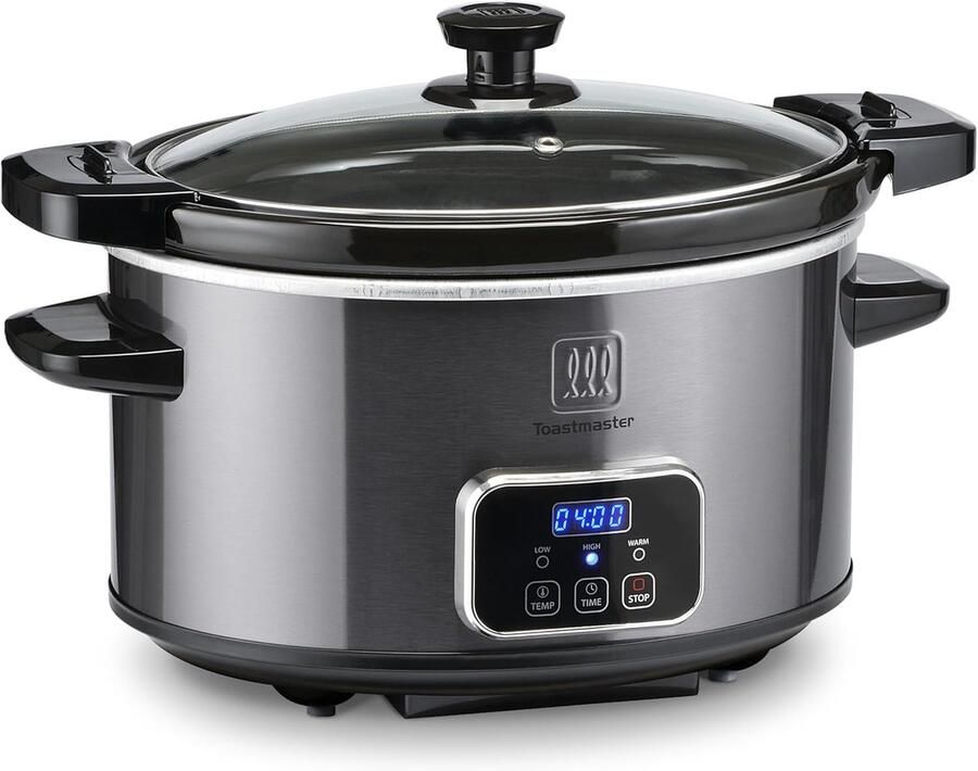 Digitale Slowcooker Grote Pan Maaltijden Bereiden Automatische Warmhoudfunctie 4 Liter Grafiet