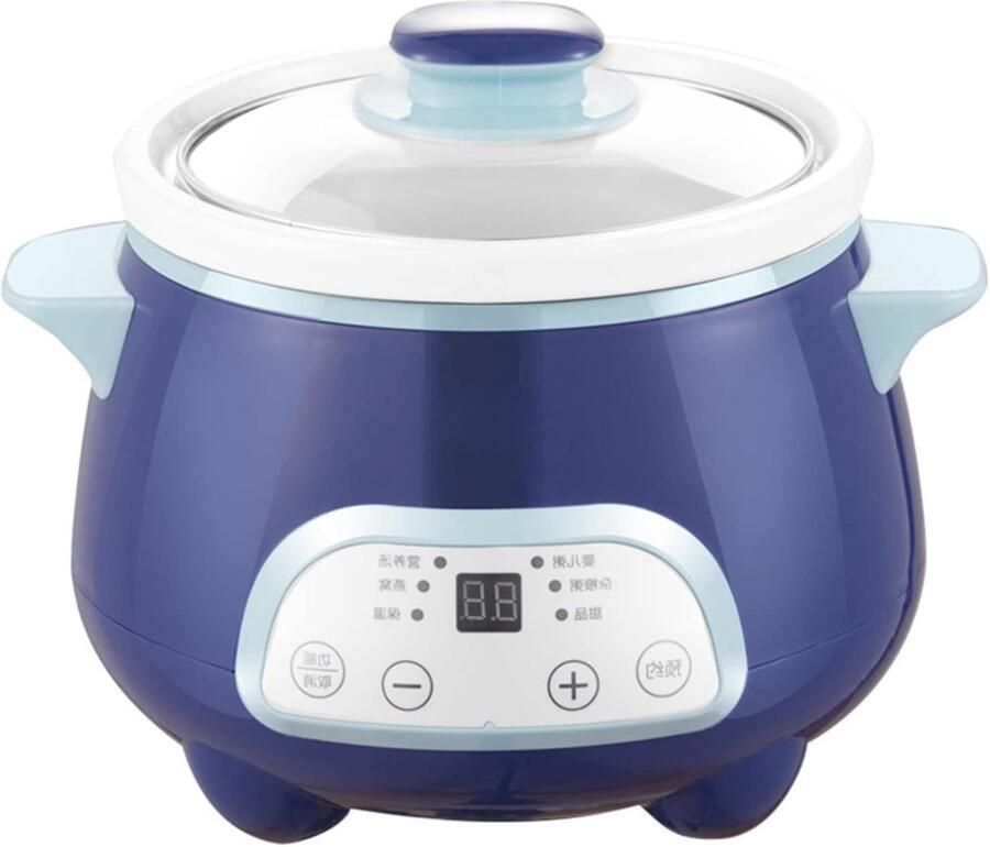 Digitale Stoofpan Slowcooker Timer Gezonde Maaltijden Vertraagde Start 1.2 Liter Wit
