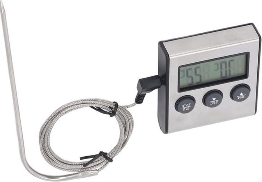 Digitale Vleesthermometer met Probe en Vooraf Ingestelde Temperatuur voor Perfect Koken en Grillen in de Keuken