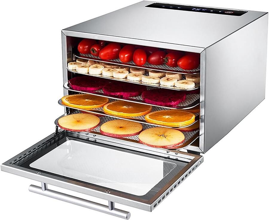 Digitale Voedseldroger Drogermachine Ingrediënten Drogen 5 Roestvrijstalen Laden 400 Watt Rood