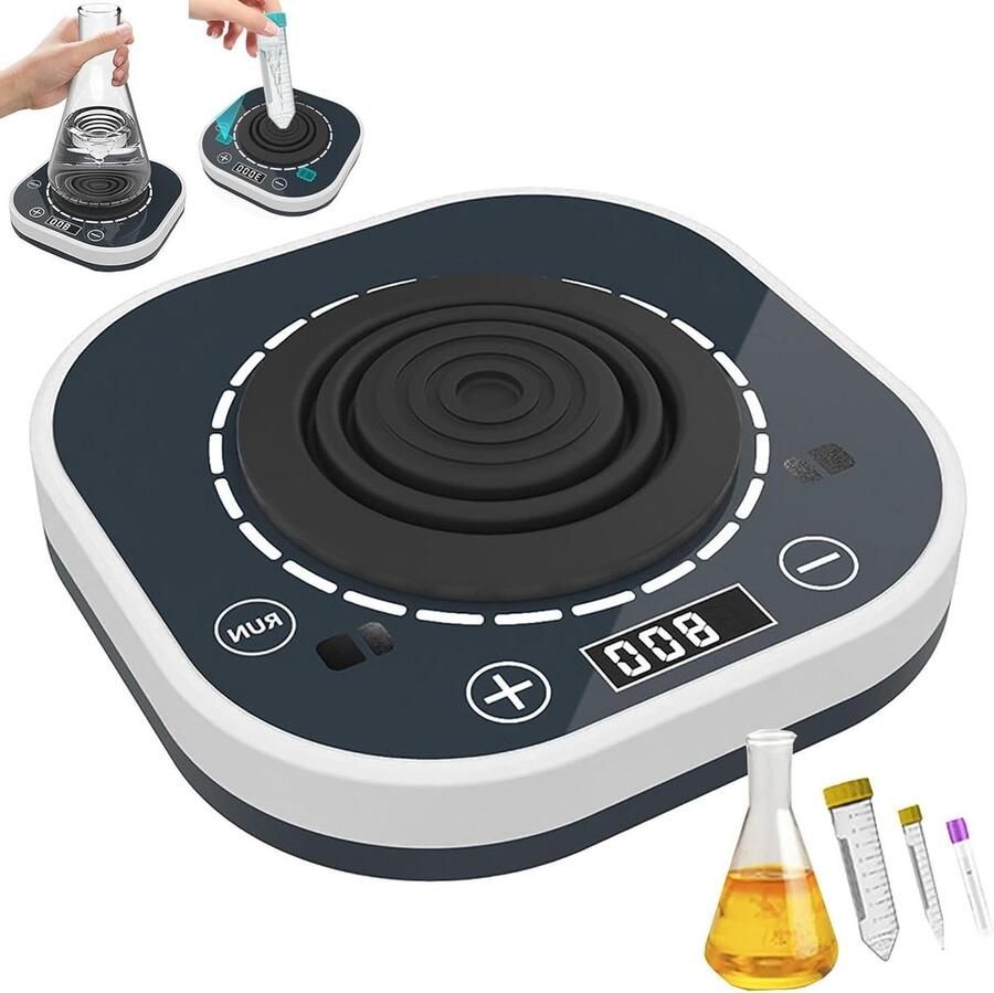 Digitale Vortex Mixer Laboratorium Mixer Kolven Mengen Instelbare Snelheid 150x150x45mm Wit