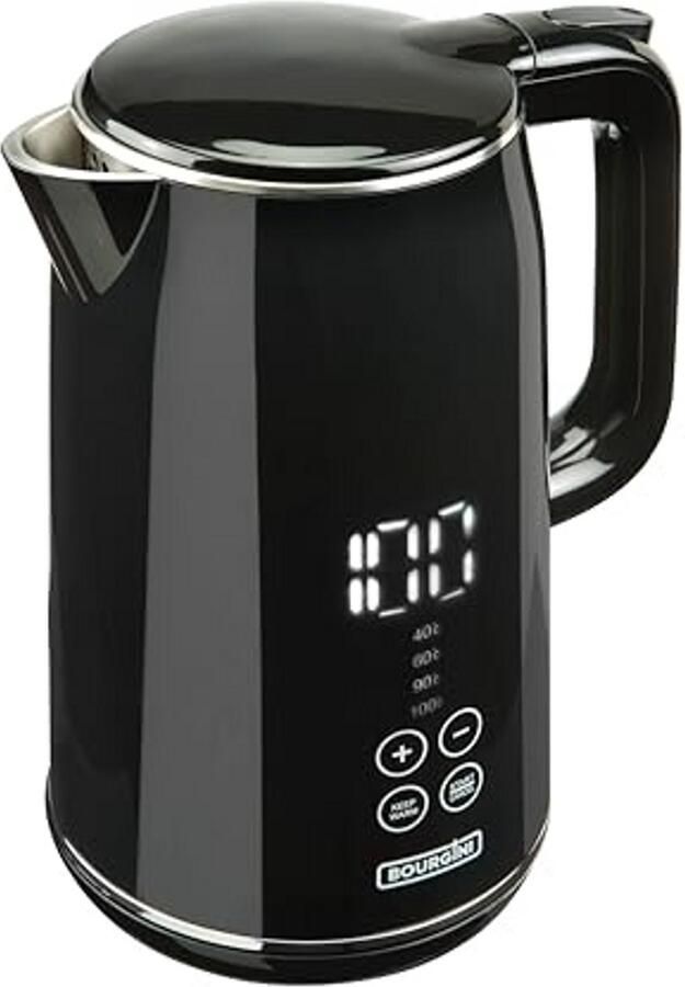 Digitale Waterkoker 1.7 liter Zwart Luxe Koel Touch met Temperatuurscherm