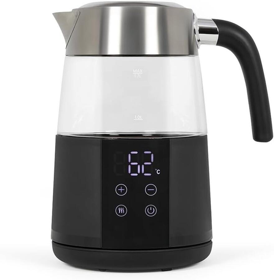 Digitale Waterkoker Borosilicaatglas Variabele Temperatuur Instelbaar van 40°C tot 100°C 13 Temperatuurniveaus Voor Gezinnen