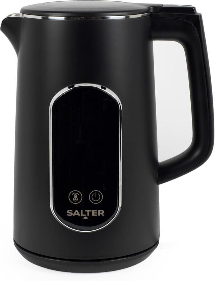 Digitale Waterkoker Temperatuurregeling Dranken Bereiden Dubbelwandig 1.7 Liter Zwart