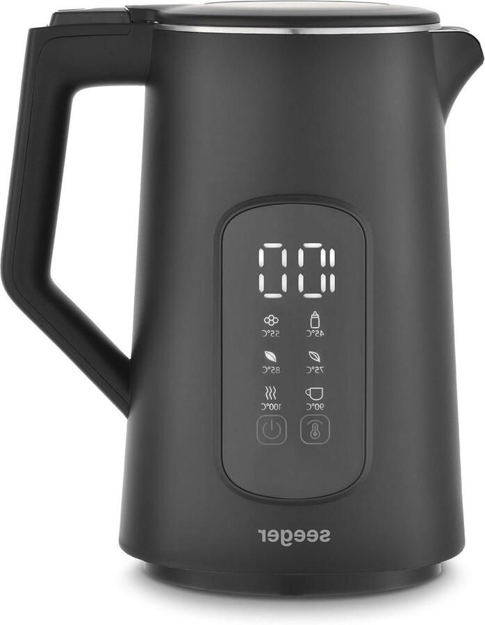 Digitale Waterkoker Thee Ketel Temperatuurregeling Precies Water Verwarmen 6 Temperatuurstanden 17 Liter Zwart