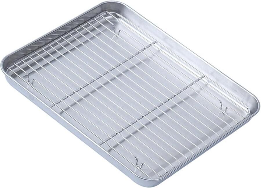 Dik universeel bakblik met roestvrijstalen rooster voor bakken koken en lasagne bereiden geschikt voor cakes en ovenschotels