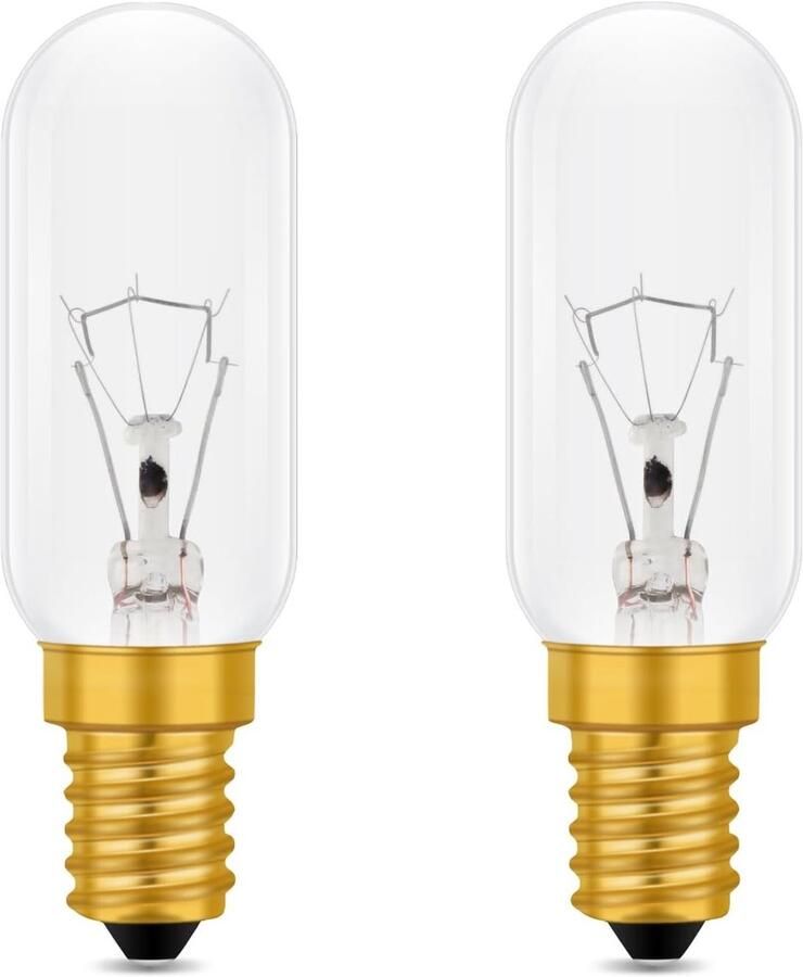 Dimbare E14 Lamp 40W T25 Buizenlamp Warm Wit 2700K 400 Lumen voor Afzuigkap Keukenverlichting en Naaiapparatuur Set van 2