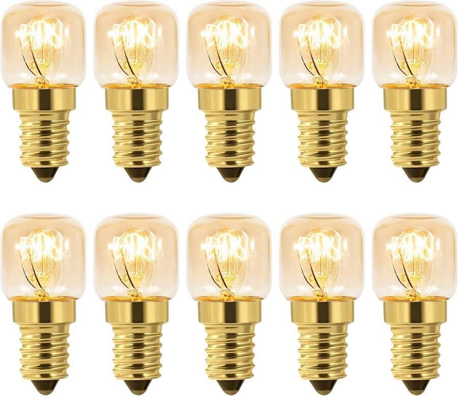 Dimbare E14 Ovenlamp 2700K Warmwit – Hittebestendig en Energiezuinig voor Oven Magnetron en Koelkast – 10 Stuks