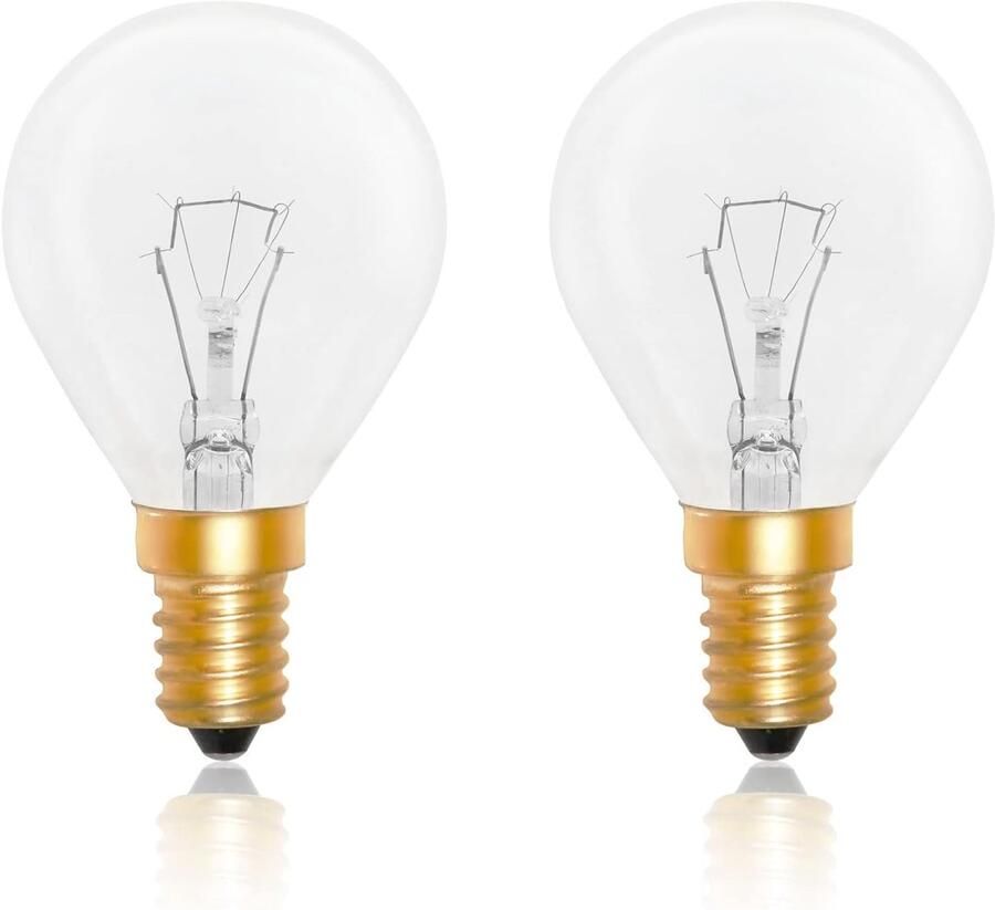 Dimbare G45 E14 Ovenlamp 2700K Warm Wit 410 Lumen Hittebestendig tot 300 °C 2 Stuks voor Oven Tafellamp en Zoutlamp