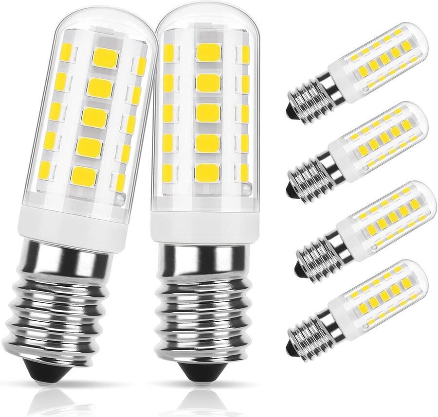 Dimmable E14 LED Lamp Geschikt voor Afzuigkappen en Koelkasten Koel Wit 6000K 2.5W Equivalent van 30W Halogeen 300LM 6 Stuks