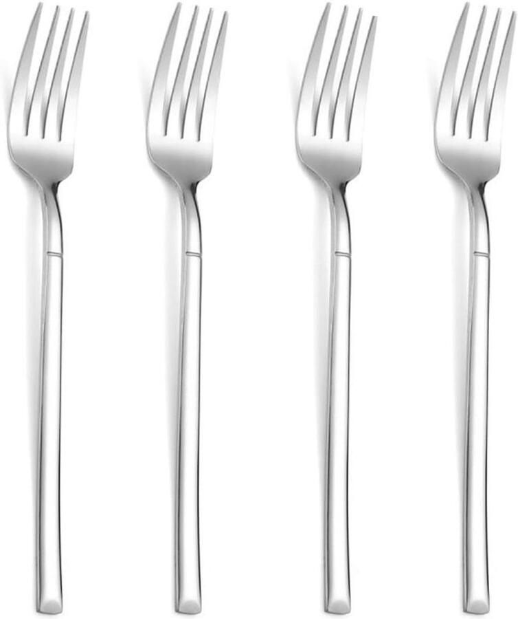 Dinervorken set Bestekvorken RVS Tafeldekken Diner Ergonomisch Handvat 4 stuks 21.6 cm Zilver