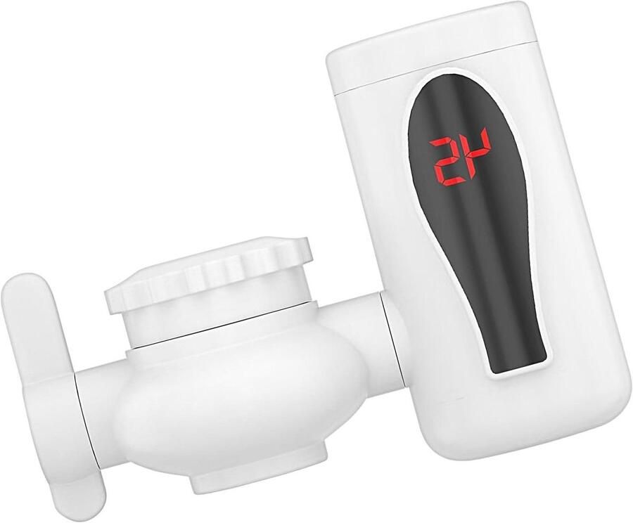 Directe Heetwater Kraan Elektrische Verwarmer Snel Warm Water Draaibaar Met LED 9x15x9 cm Wit