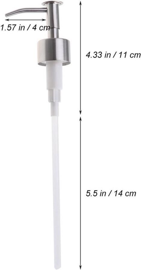 Dispenser pomp voor zeep lotion roestvrij staal met deksel